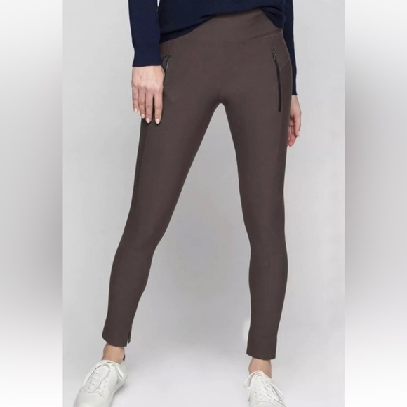 ATHLETA 870815-03 Stellar Espresso Brown High Rise Tight Leggings Zip pockets XS - Picture 1 of 11